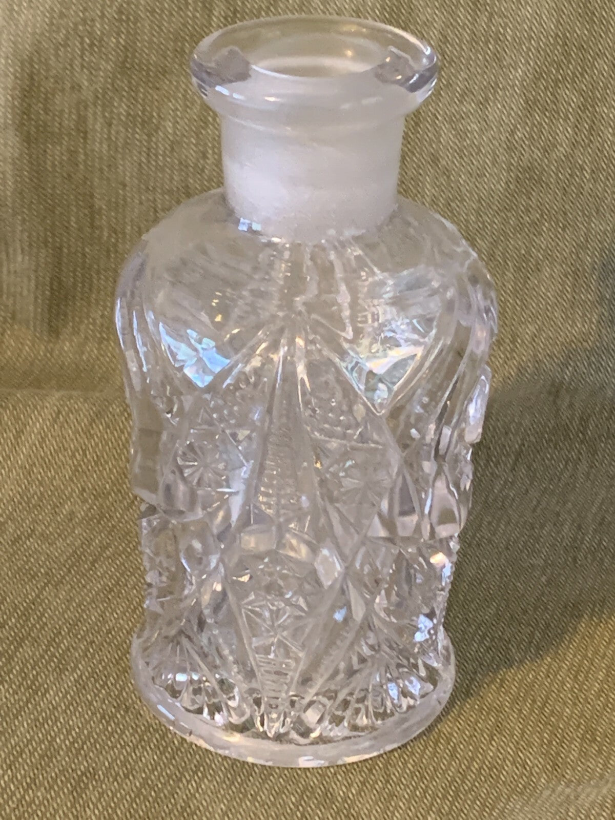 Antique EAPG Glass ca. 1915 MARTEC Cologne Bottle Faceted Stopper McKEE Bros. 3
