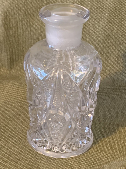 Antique EAPG Glass ca. 1915 MARTEC Cologne Bottle Faceted Stopper McKEE Bros. 3