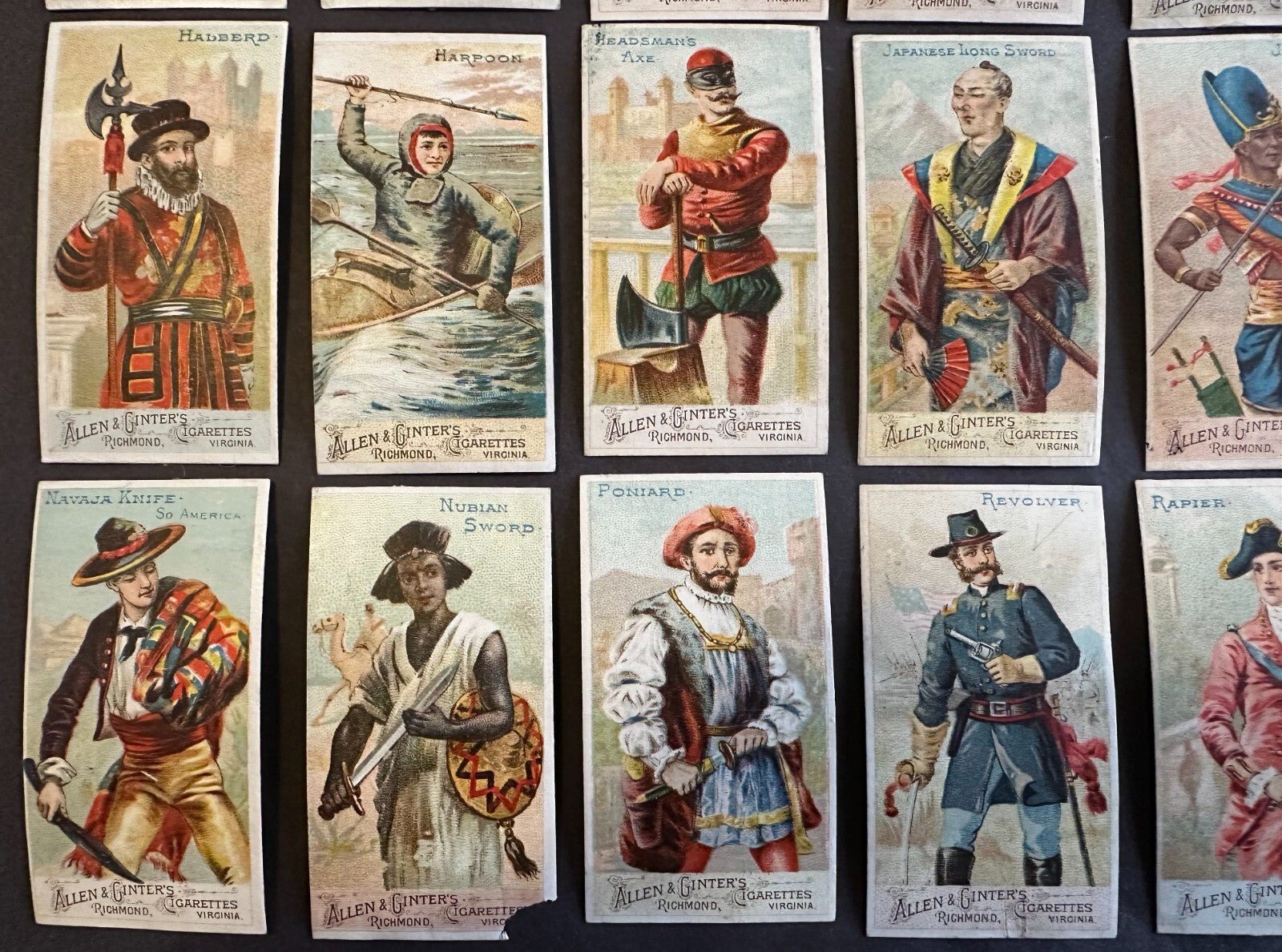 Near SET N3 Allen & Ginter Arms of Nations 47 out of 50 cards (Blank Backs)3