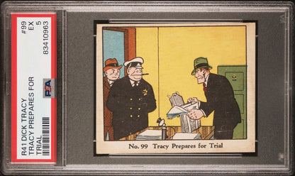 1937 Dick Tracy Caramels RARE Mid-High #99 Tracy Prepares For Trial (PSA 5 EX)0