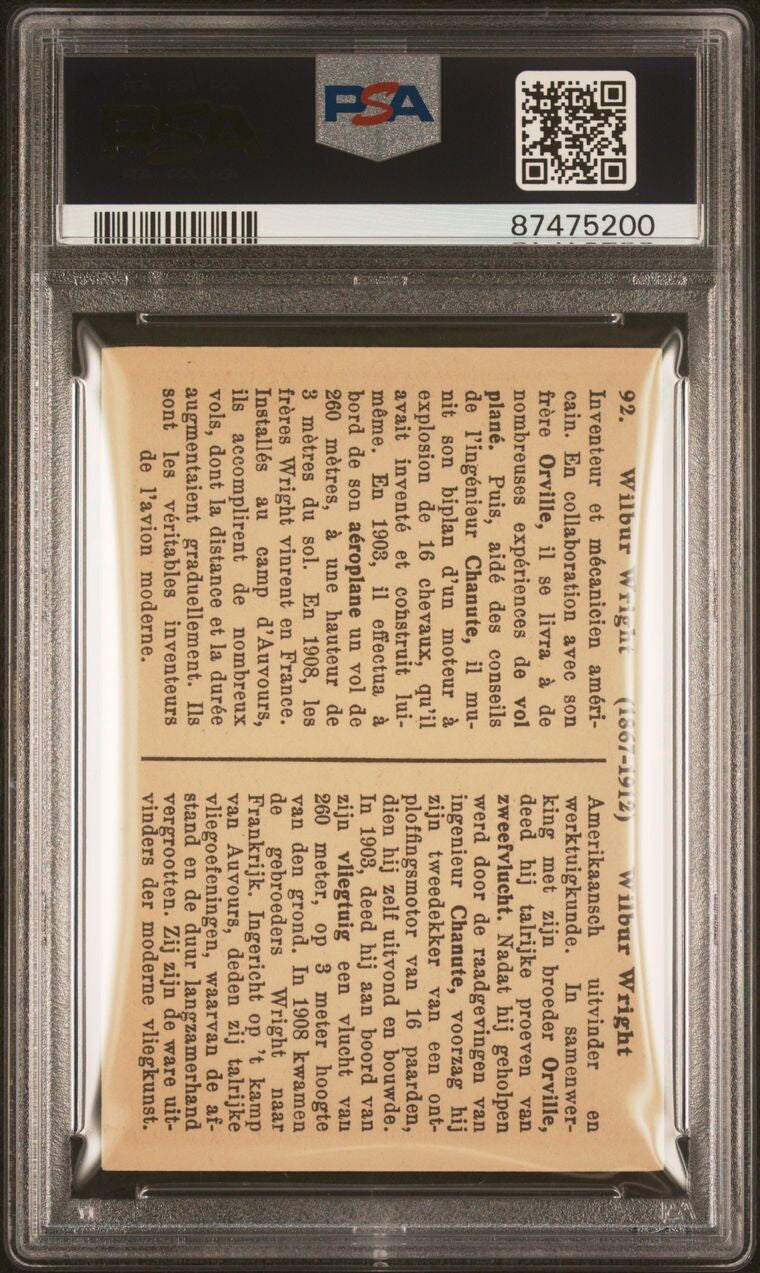 1938 LA Oriental Famous Men Through The Ages #92 (PSA 6 EXMT) WILBUR WRIGHT1