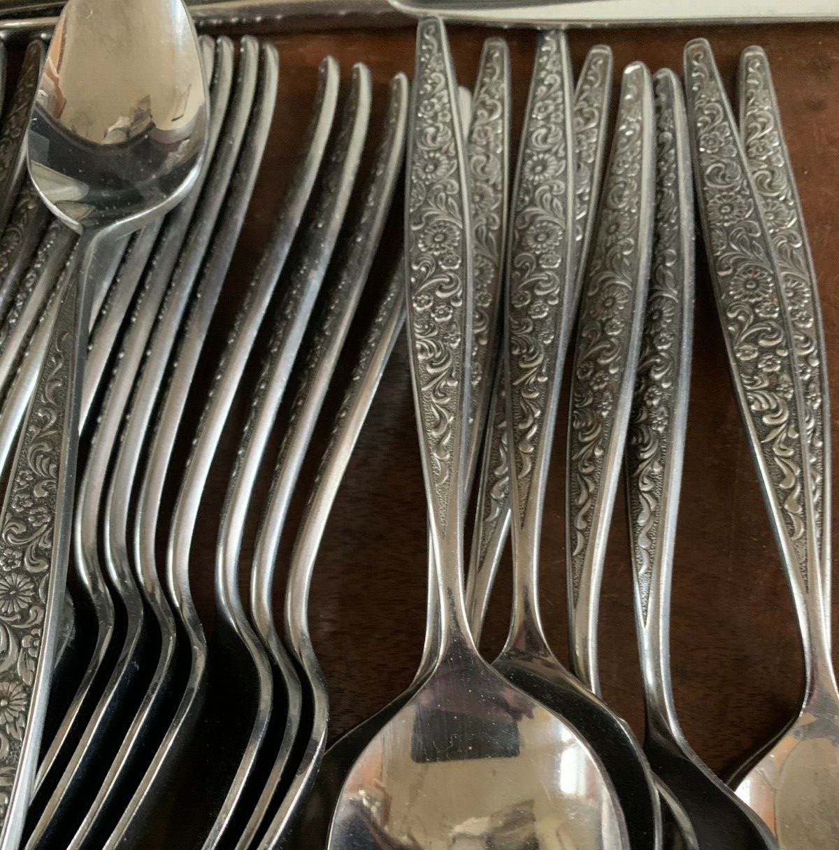 Outstanding Vintage SET (48 Pcs.) Stainless Flatware Mid Century Modern 1
