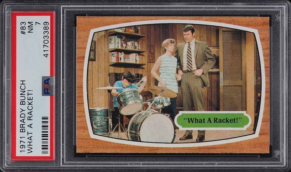 1971 Topps Brady Bunch Trading Card #83 (PSA 7 NM) What A Racket!0