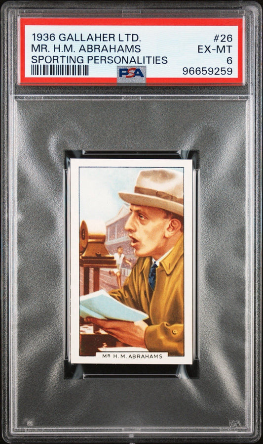 1936 Gallaher Sporting Personalities #26 H.M. Abrahams (PSA 6 EX/MT)0