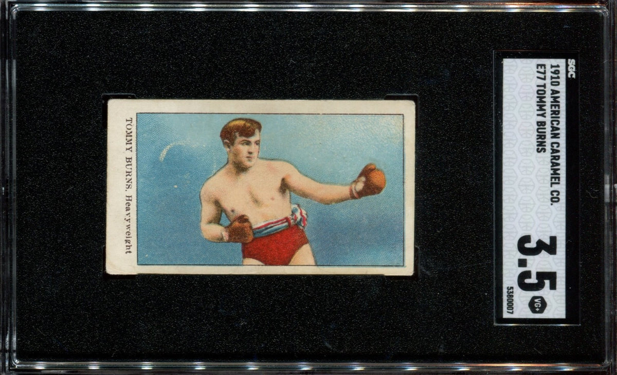 1910 E77 American Caramel Co. (SGC 3.5 VG+) World Champion HOF Tommy Burns0