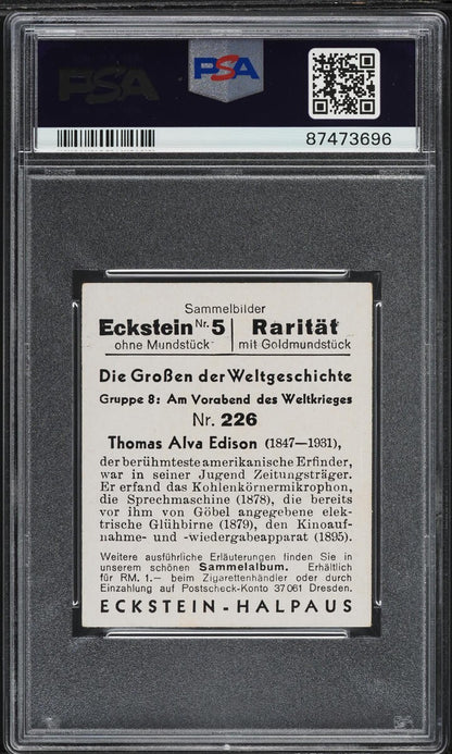 1934 Eckstein Halpaus #226 Thomas Alva Edison (PSA 5 EX) Inventor1