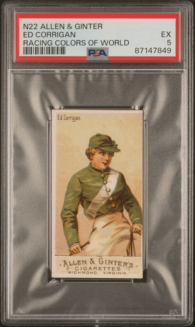 1888 N22 Allen & Ginter Racing Colors (PSA 5 EX) Ed Corrigan