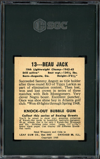 1948 Leaf Knock Out Bubble Gum Boxing #13 (SGC 5 EX) Beau Jack1