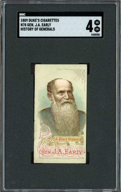 1889 N78 Duke's Cigarettes HISTORY OF GENERALS J. A. Early (SGC 4 VG/EX)0