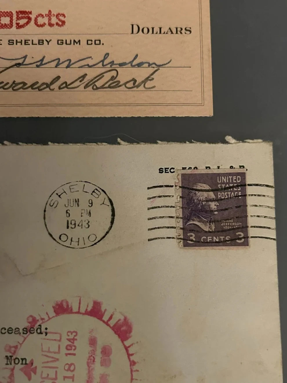 Shelby Gum Company 1924 Stock Certificate, Letterhead, Checks4