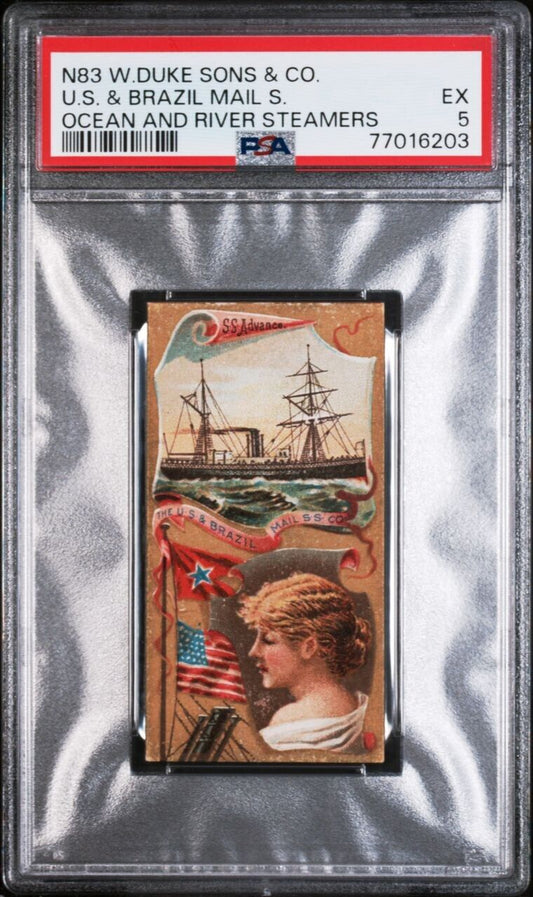 1888 N83 Duke Ocean & River Steamers: U.S. and Brazil S.S. Co. (PSA 5 EX) 1/1 hi