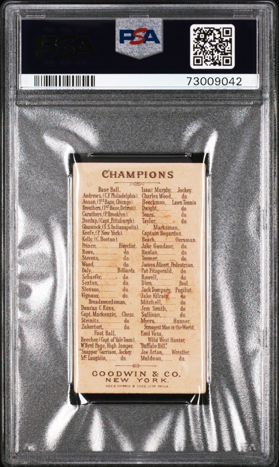 1888 N162 Goodwin Champions (PSA 4 VG/EX) BILLIARDS William Sexton1
