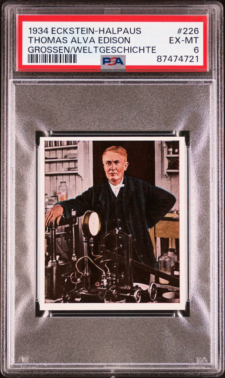1934 Eckstein Halpaus #226 Thomas Alva Edison (PSA 6 EX/MT) Inventor0