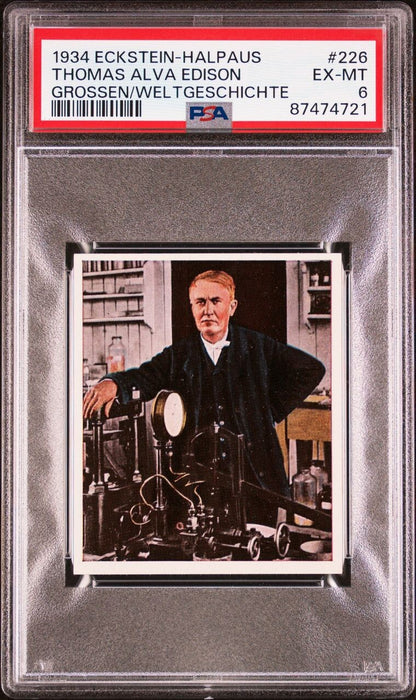 1934 Eckstein Halpaus #226 Thomas Alva Edison (PSA 6 EX/MT) Inventor0
