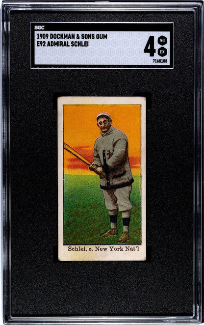 1909 E92 Dockman & Sons Admiral Schlei (SGC 4 VG/EX) New York Nat'l