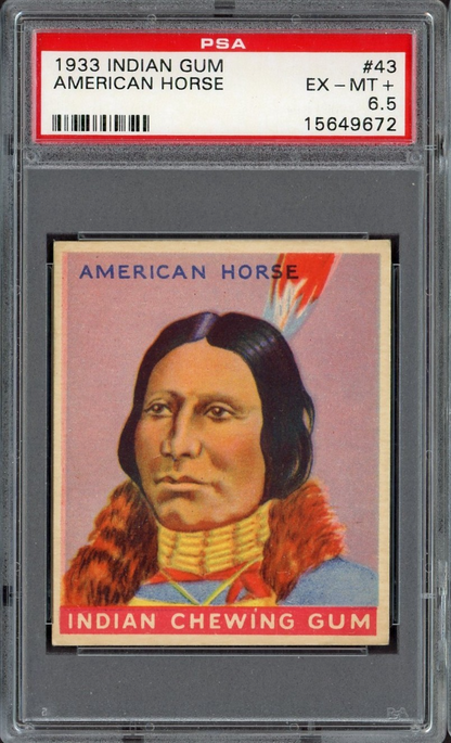 1933 Goudey INDIAN GUM (Series of 192) #43 American Horse (PSA 6.5 EX/MT+)0