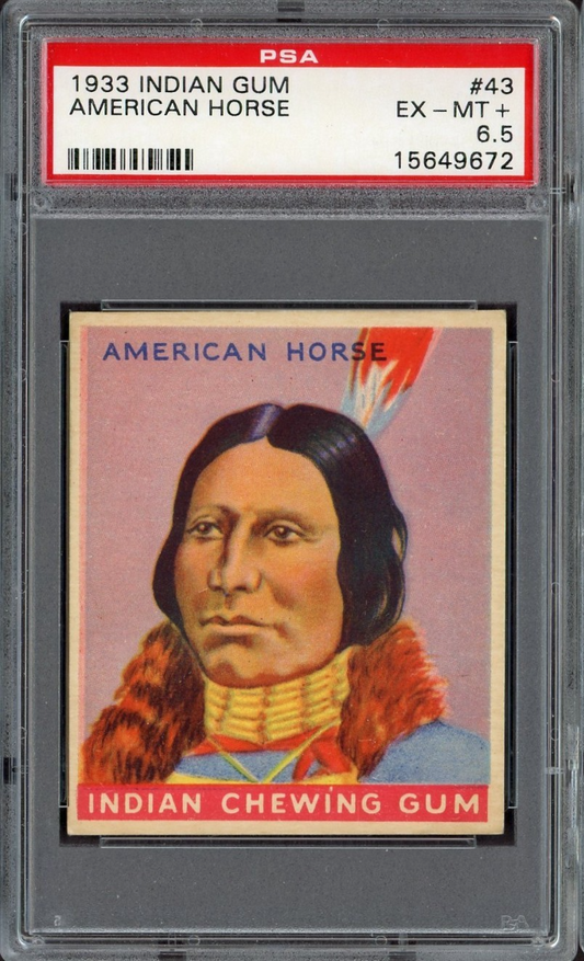 1933 Goudey INDIAN GUM (Series of 192) #43 American Horse (PSA 6.5 EX/MT+)0