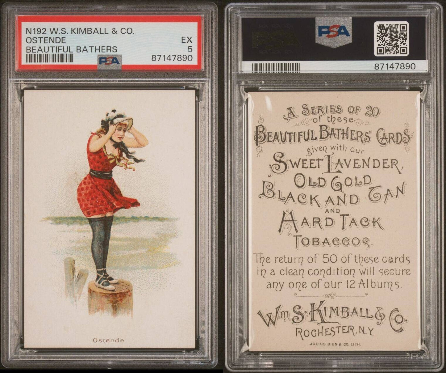 1889 W.S. Kimball & Co N192 Beautiful Bathers (PSA 5 EX) Ostende