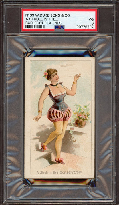 N103 W. Duke Sons & Co Burlesque Scenes (PSA 3 VG) A Stroll In The Conservatory0