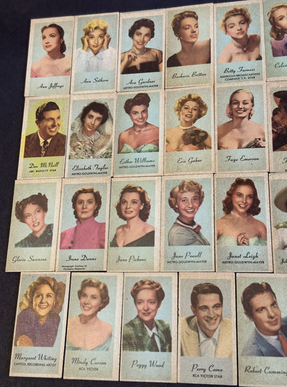 1954 Peerless Engrav o tints Portraits of Movie Stars Set (39) J. J. Newberry Co2