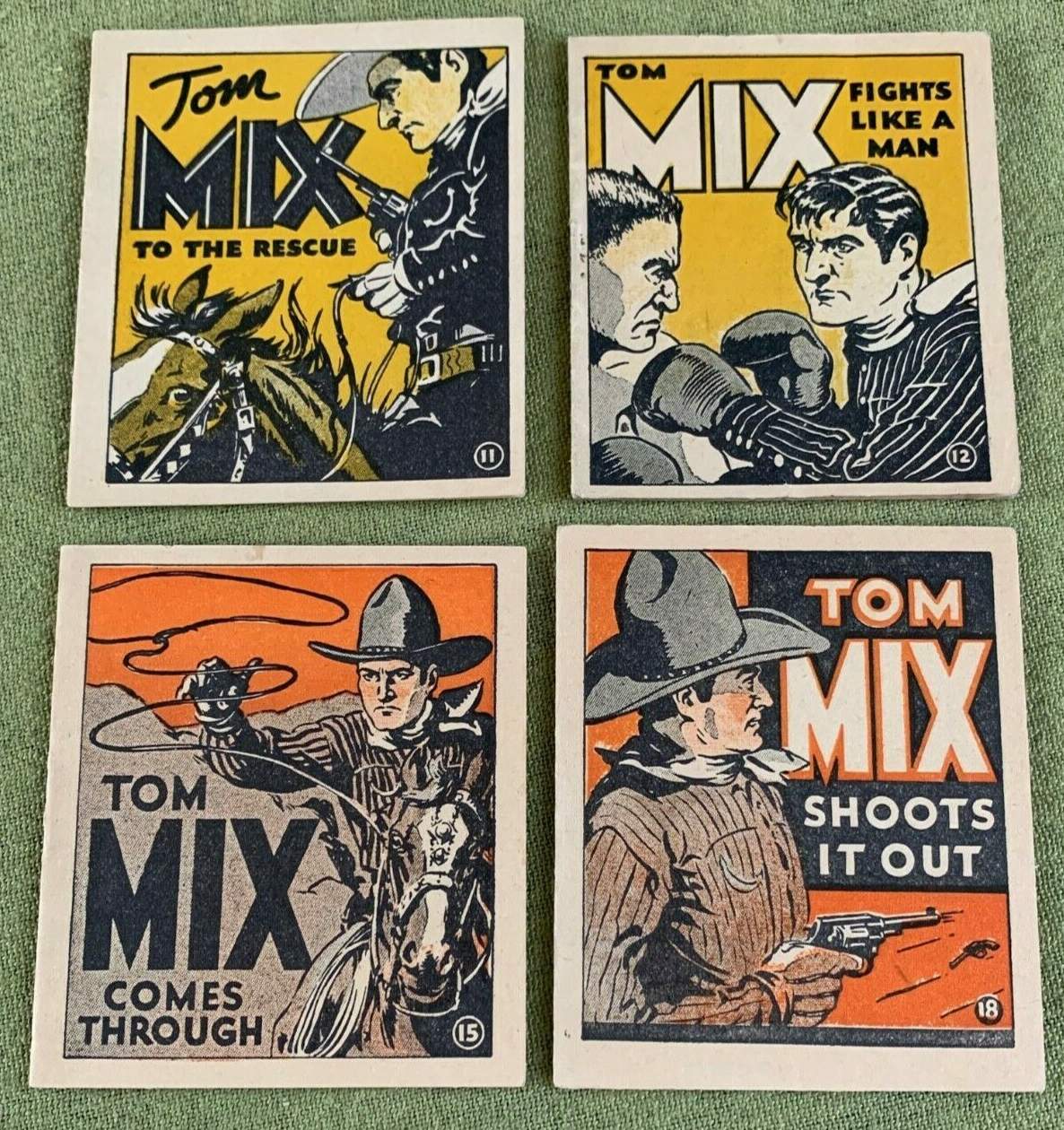 Collection (12) TOM MIX 1934 Gum Booklets ADVENTURE STORIES National Chicle EX+4