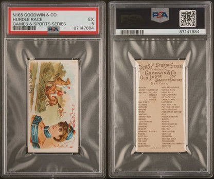 1889 N165 Goodwin & Co Games & Sports Series HURDLE RACE (PSA 5 EX)