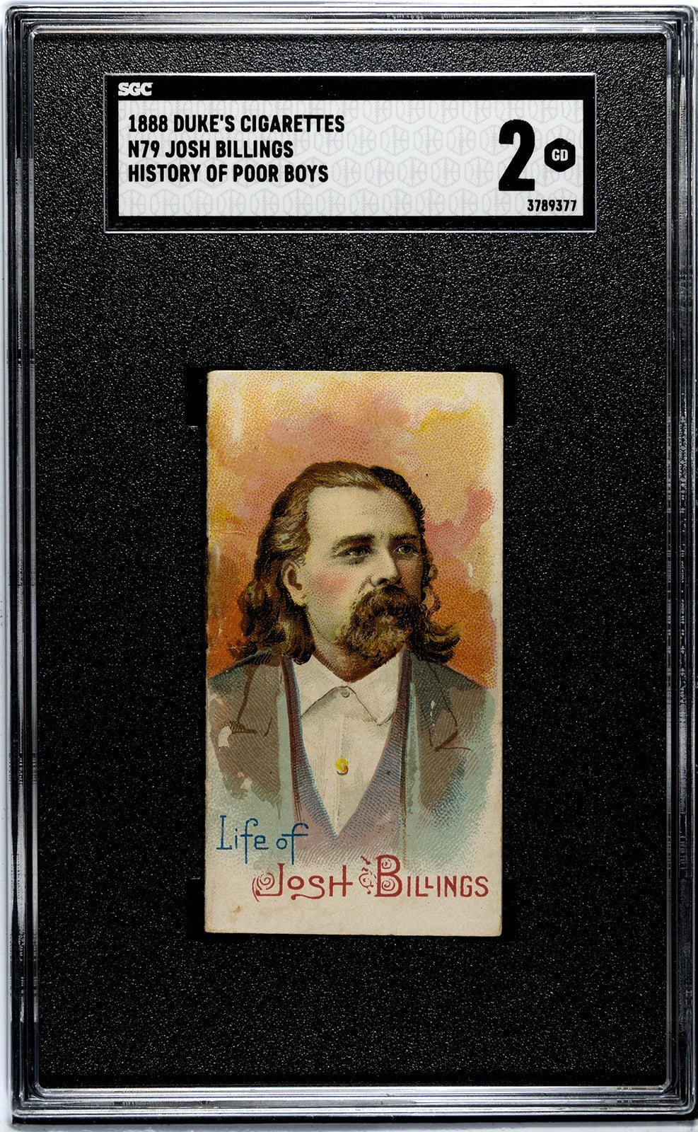 1889 N79 Duke Cigarettes HISTORY OF POOR BOYS (SGC 2 GD) Josh Billings0
