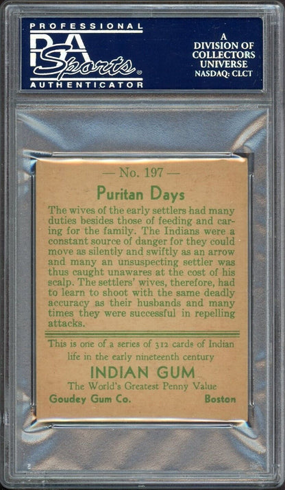 1933 Goudey Indian Gum (Series of 312) #197 Puritan Days (PSA 6 EX/MT)