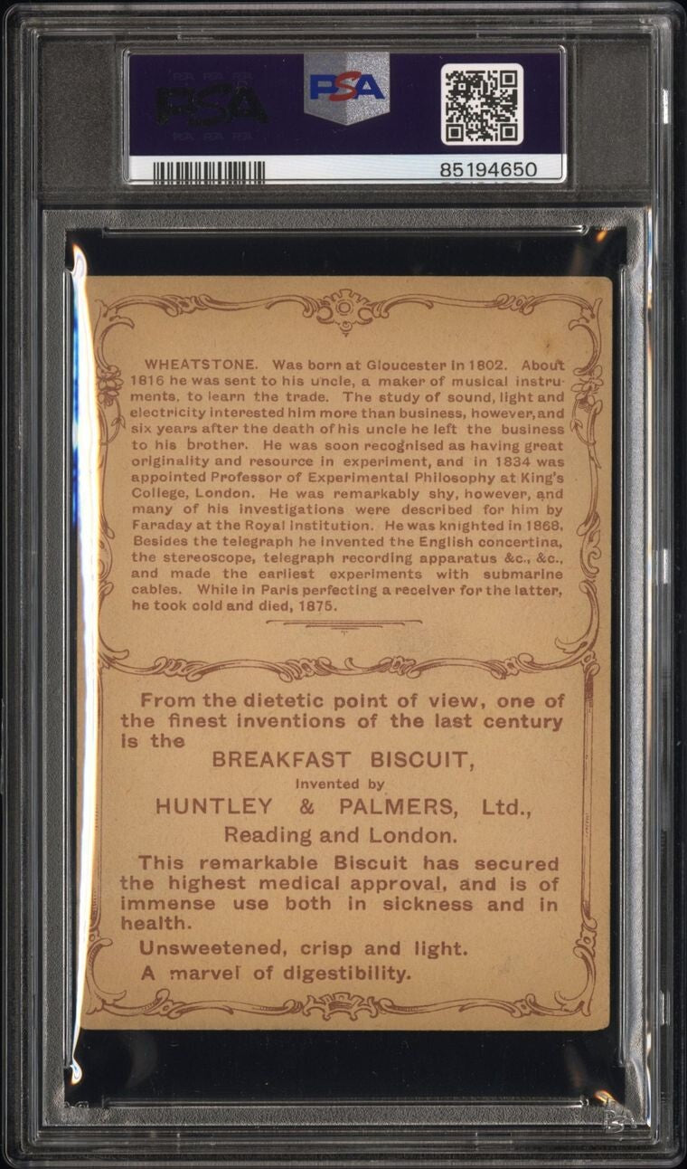 1900 HUNTLEY & PALMERS Inventors CHARLES WHEATSTONE (PSA 3 VG) Only 1 Graded1