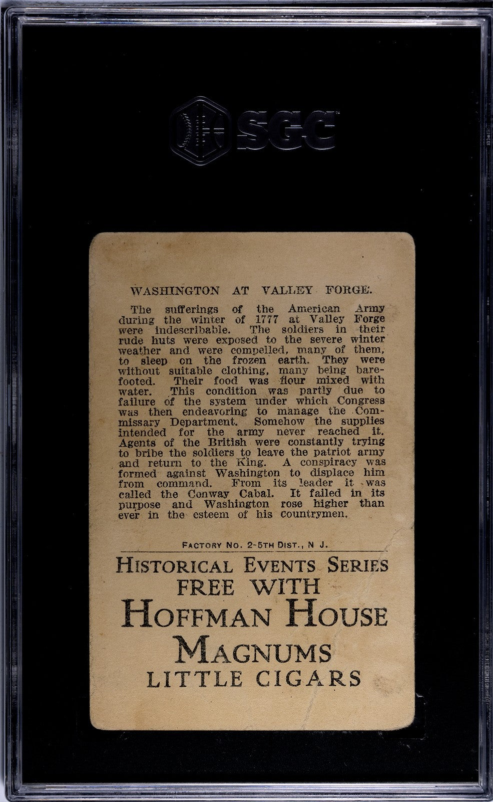 1911 Hoffman House T70 Historical Events (PSA 2 GD) Washington at Valley Forge1