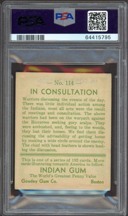 1933 Goudey Indian Gum (Series of 192) #114 In Consultation (PSA 5 EX)