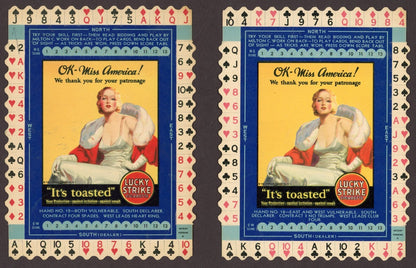 Lot of 10 Lucky Strike Cigarettes Bridge Hands CARDS Excellent Cond.6
