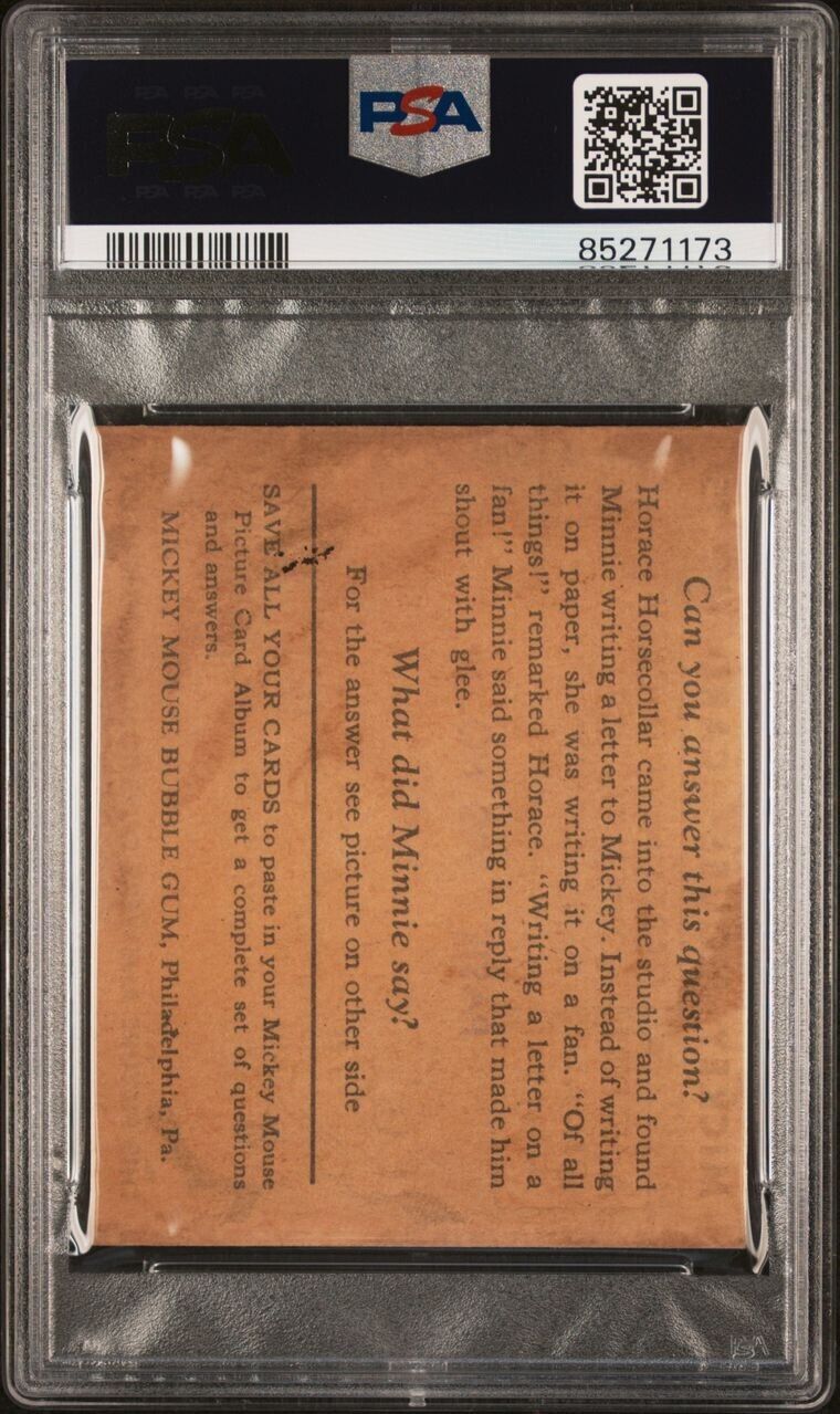 1935 R89 Mickey Mouse Gum Card #15 A Letter On A Fan (PSA 2 Good) Type I