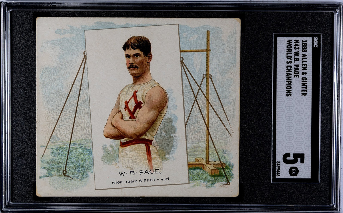 1889 N43 Allen & Ginter World Champions (SCG 5 EX) HIGH JUMP W. B. Page0