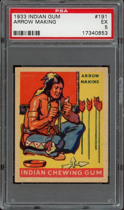 1933 Goudey Indian Gum (Series 312) #191 Arrow Making (PSA 5 EX)0