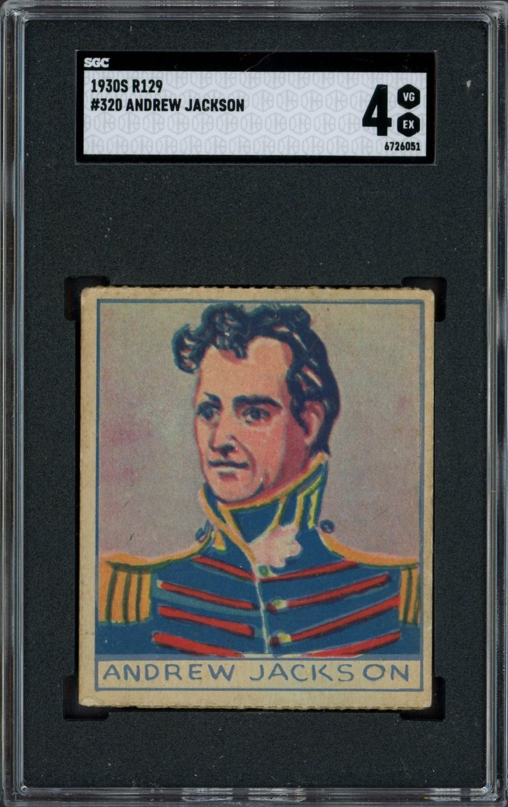 1930S R129 #320 U.S. President Andrew Jackson (SGC 4 VG/EX)0
