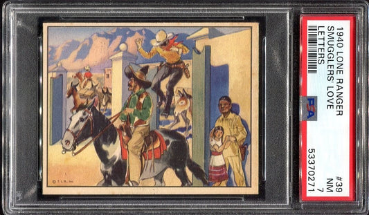 1940 Gum, Inc. LONE RANGER High Number #39 Smuggler's Love (PSA 7 NM)0