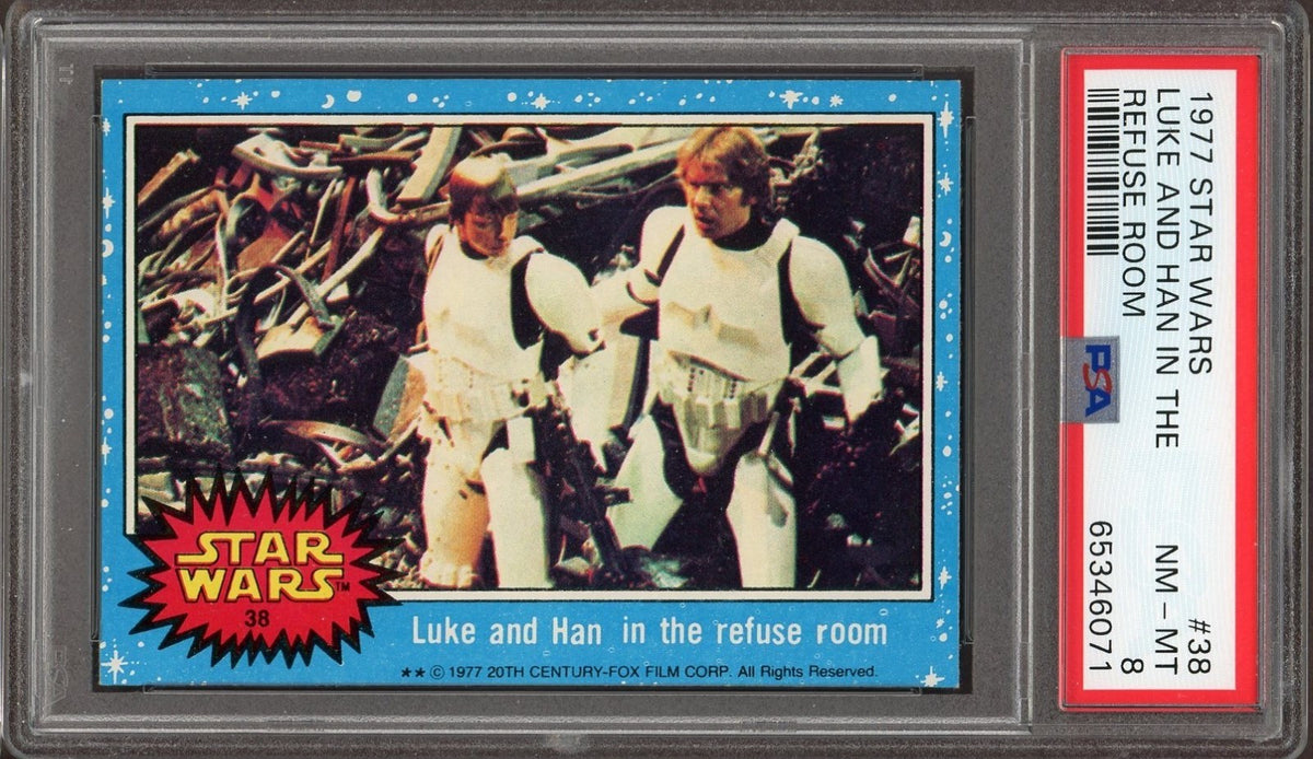 1977 Topps Star Wars #38 Luke And Hans In The Refuse Room (PSA 8 NM/MT)0