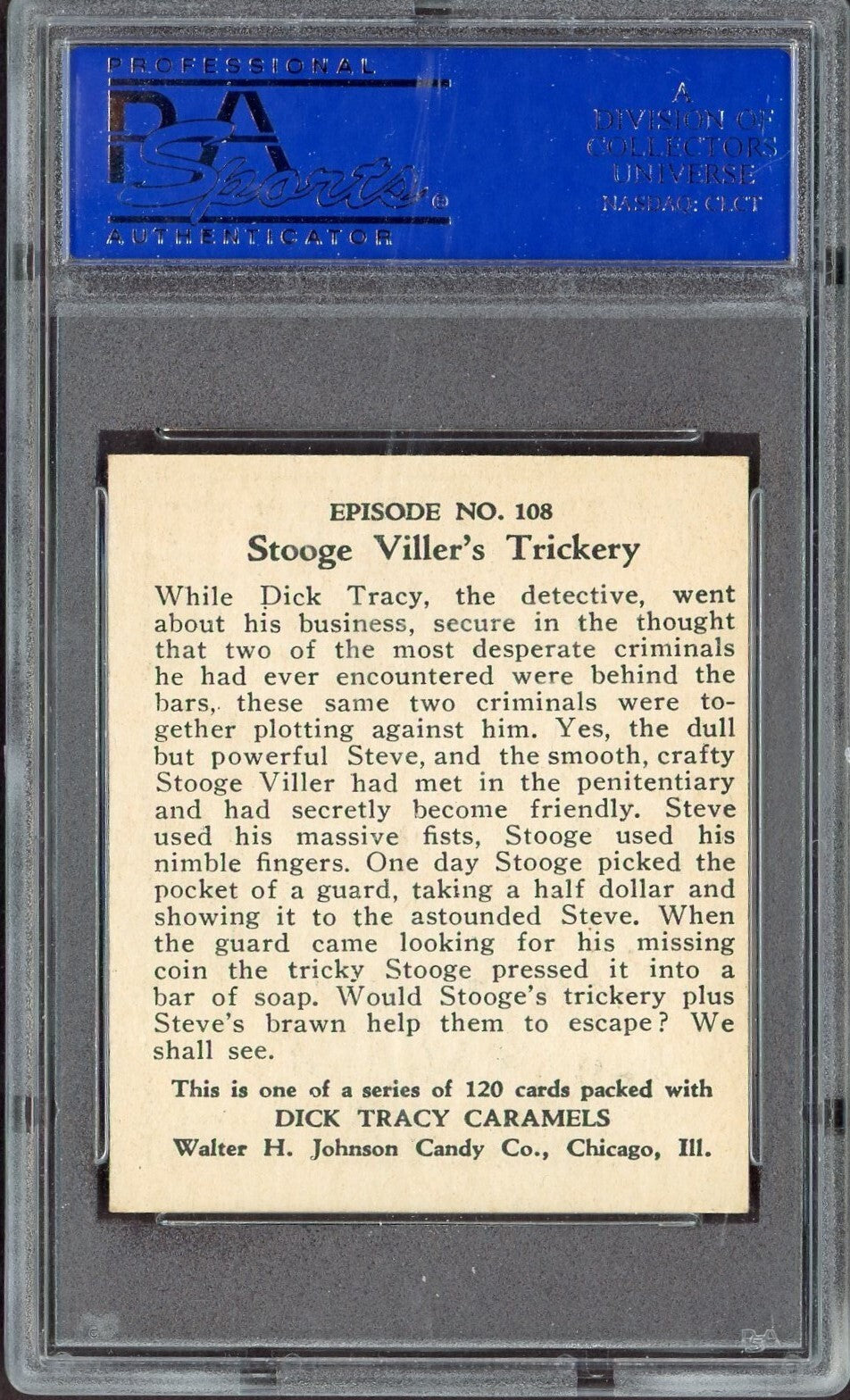 1937 Dick Tracy Caramels RARE Mid-High #108 Stooge Viller's Trickery PSA 6 EXMT1
