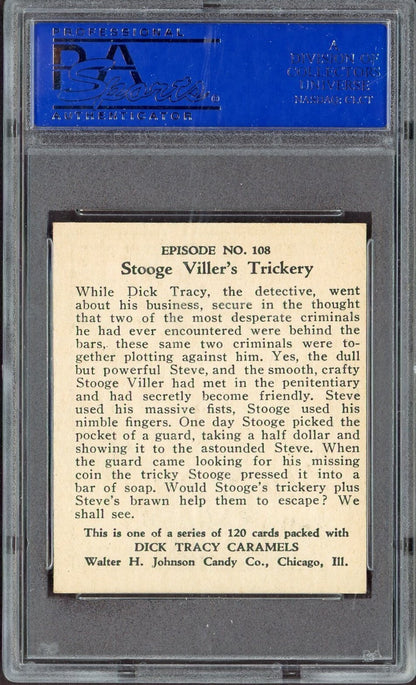 1937 Dick Tracy Caramels RARE Mid-High #108 Stooge Viller's Trickery PSA 6 EXMT1