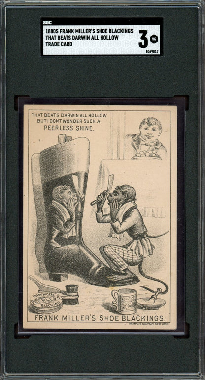 1880s Trade Card CHARLES DARWIN (SGC 3 VG) Frank Miller's Shoe Blacking0