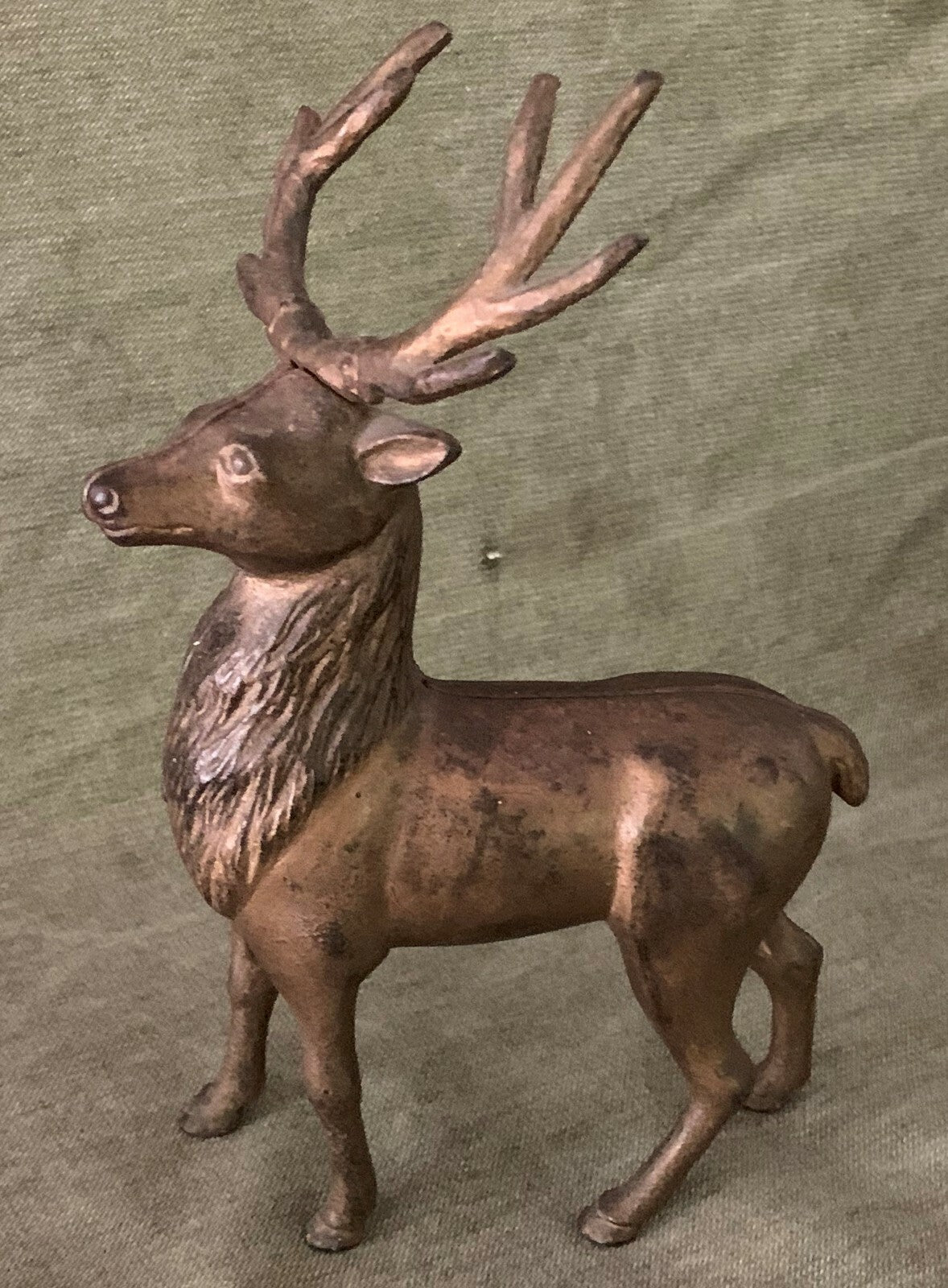 Vintage Cast Iron LARGE STAG BANK Still Coin ARCADE CO. 1920s TALL! 9 1/4"0