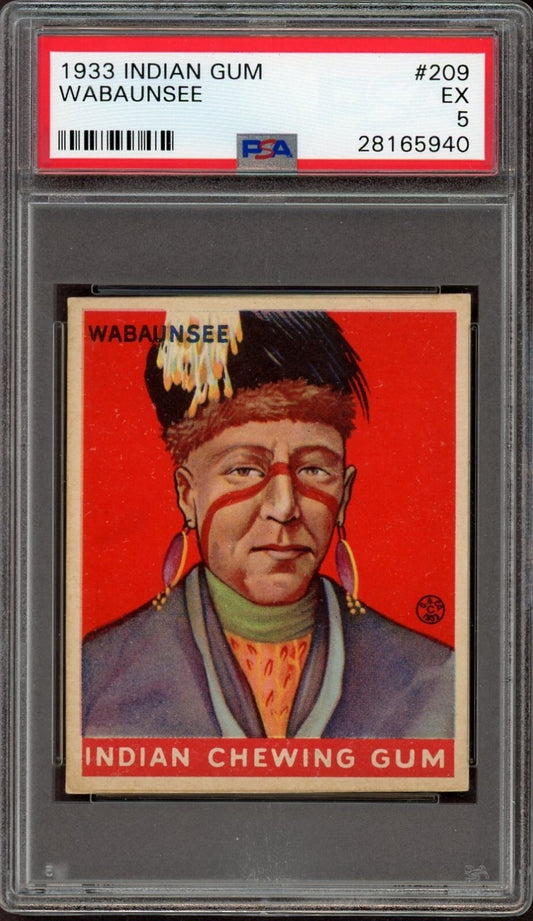 1933 Goudey Indian Gum (Series of 48) #209 Wabaunsee (PSA 5 EX)0