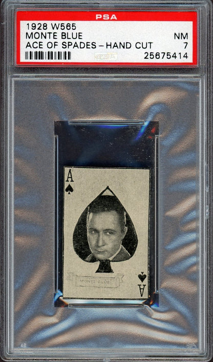 1928 W565 Actors and Actresses Playing Cards ACE OF SPADES (PSA 6) Monte Blue0