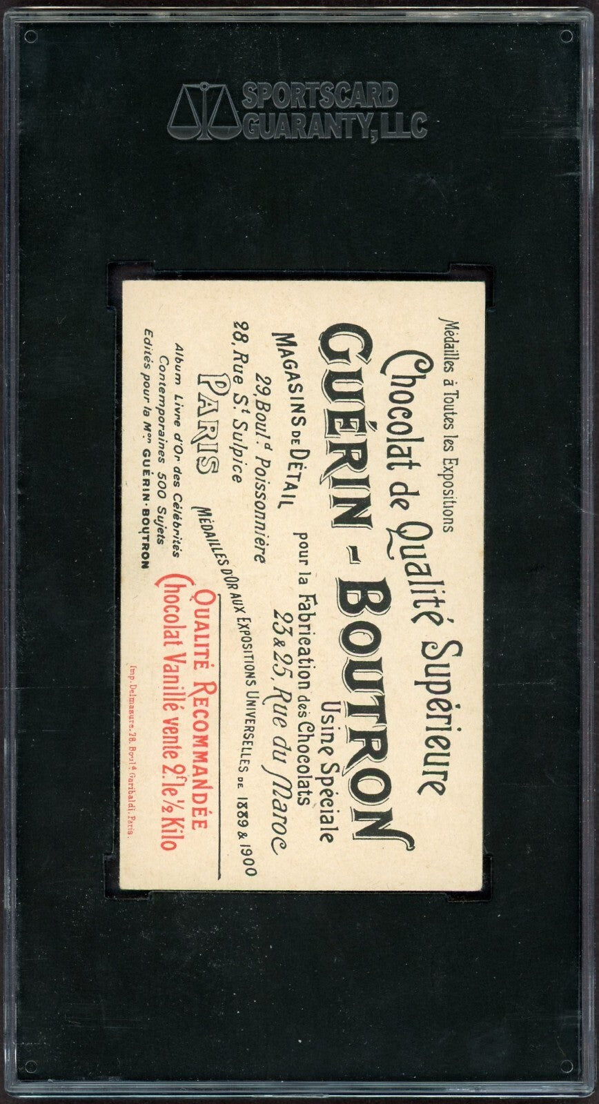 1919 GuerinBoutron Chocolates #55 President THOMAS EDISON Card (SGC 4 VG/EX)1