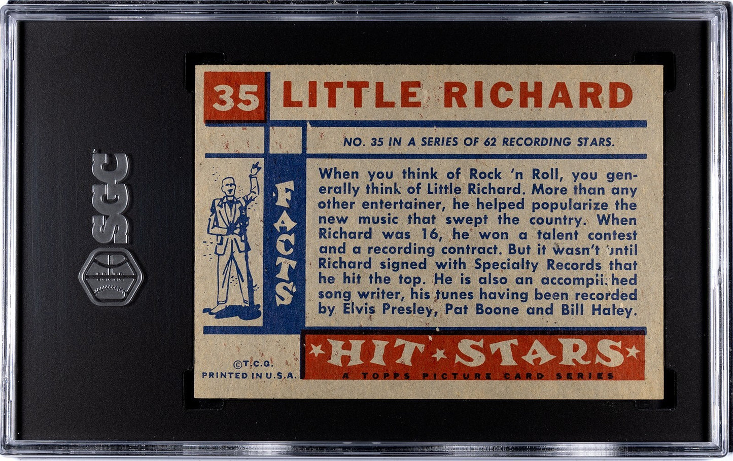 1957 Topps Hit Stars #35 LITTLE RICHARD (SGC 7 NM) Specialty Records1