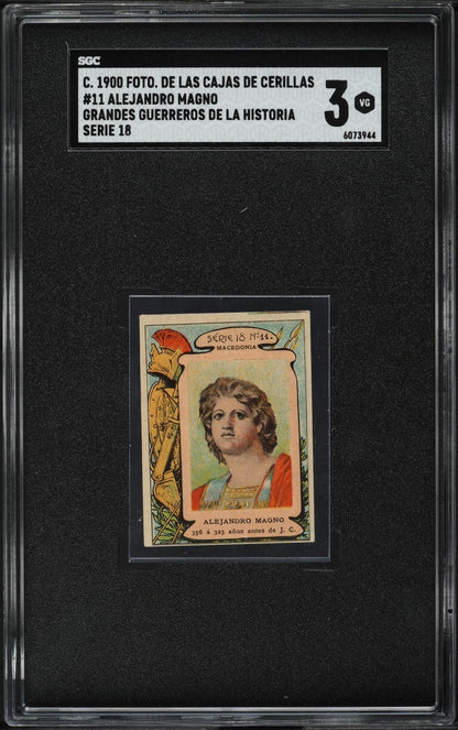 1900 Fototipias Serie 18 #11 Alexander The Great (SGC 3 VG) Matchbox Card0