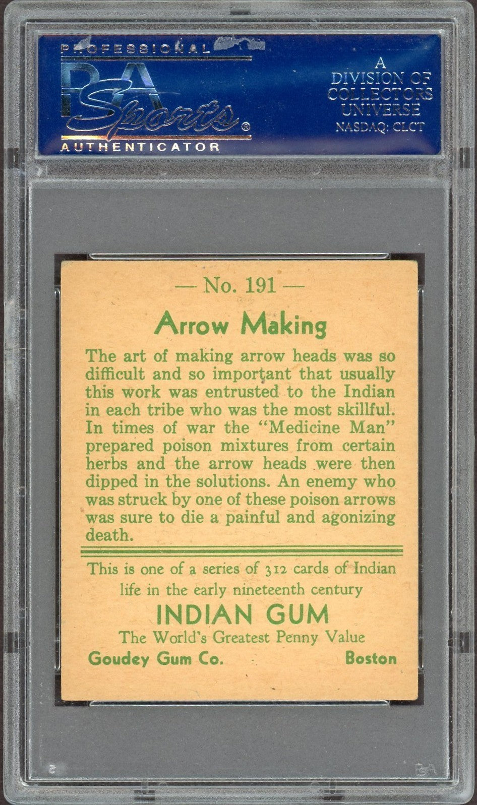 1933 Goudey Indian Gum (Series 312) #191 Arrow Making (PSA 5 EX)1