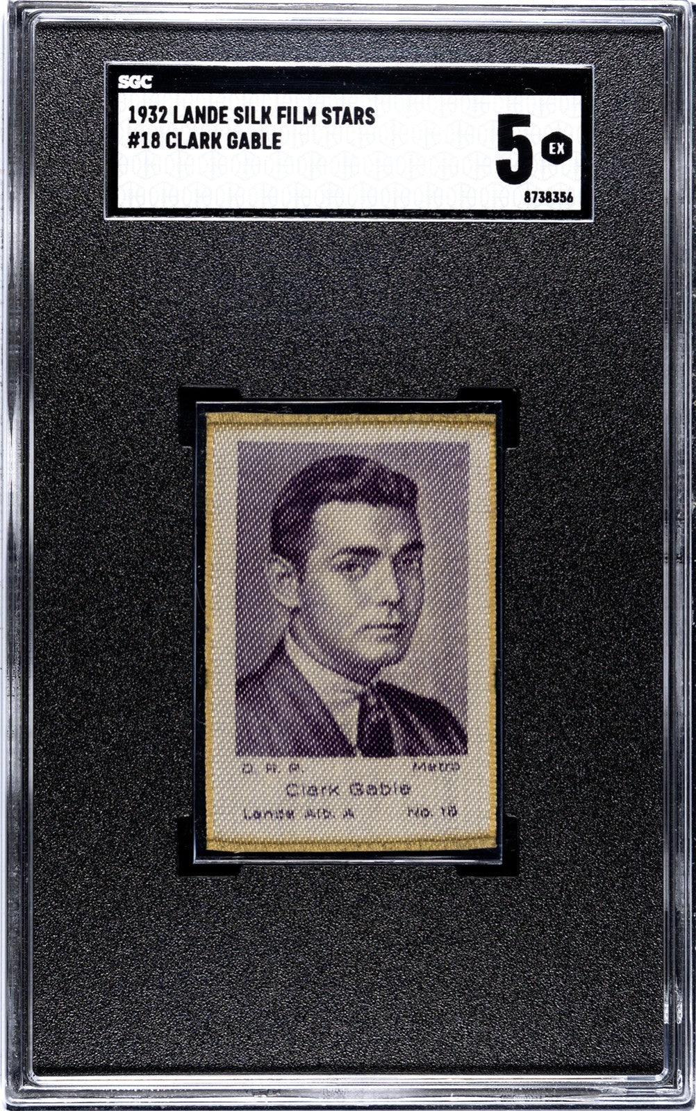 1932 Lande Silk Film Stars #18 (SGC 5 EX) Clark Gable (only graded example)0
