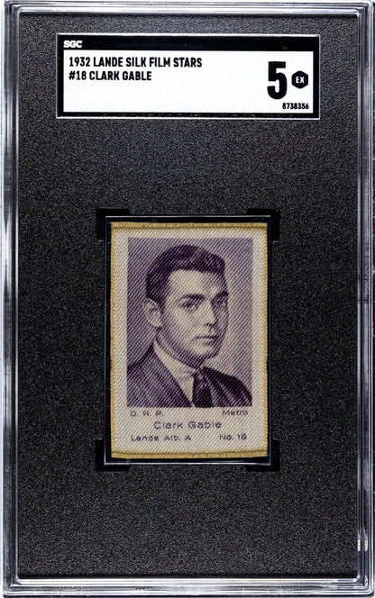 1932 Lande Silk Film Stars #18 (SGC 5 EX) Clark Gable (only graded example)0
